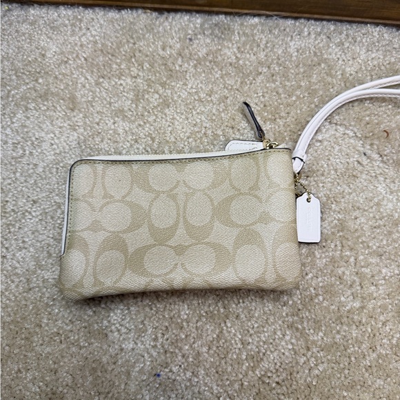 Coach Beige Signature Wristlet - Picture 2 of 6
